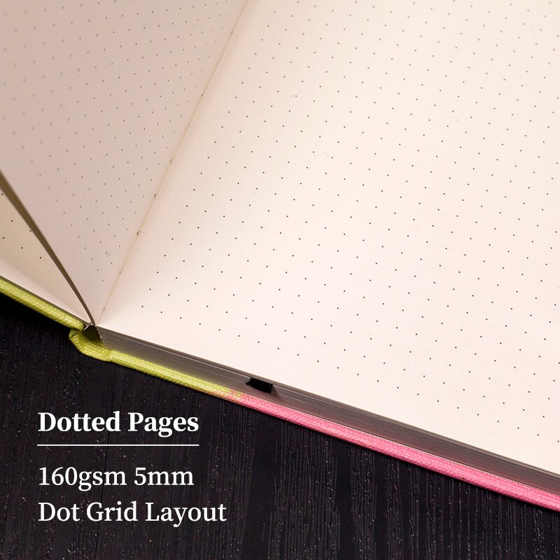 A5 160gsm Bullet Dotted Journal Love Bubble Hardcover Notebook Travel Diary Planner With Back Pocket
