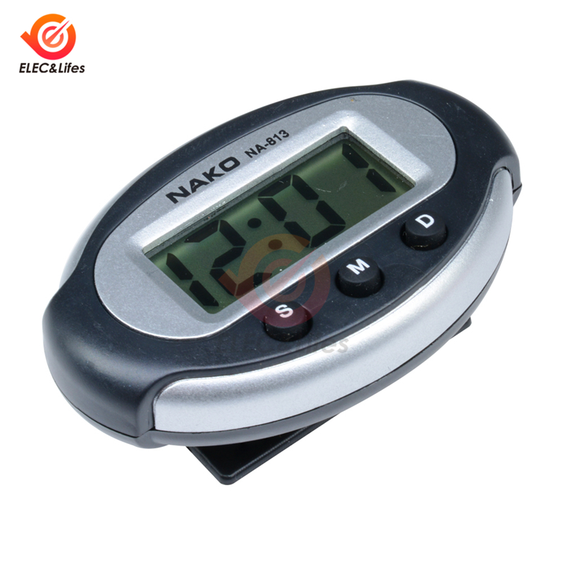 1 st minibil digital klocka elektronisk klocka automatisk elektronisk klocka datum lcd-skärm digital display