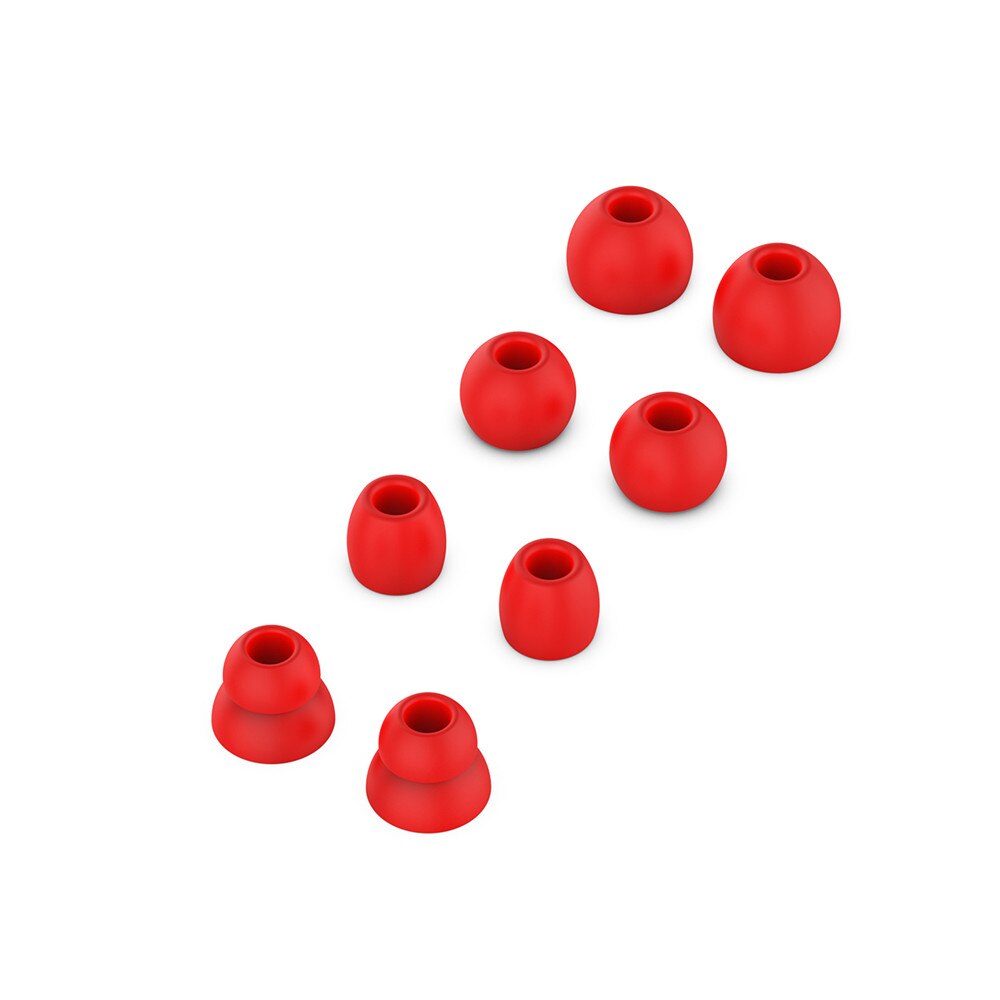 Coque en silicone pour écouteurs intra-auriculaires coussin pour Beats Powerbeats Pro/Powerbeats 3 sans fil Bluetooth 3 tailles + étuis à double bride: Rouge