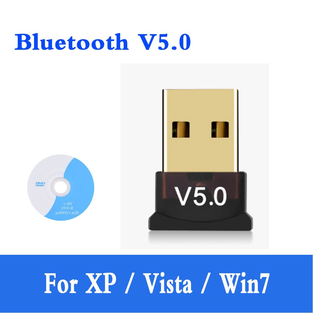 Adaptador USB Bluetooth 5,0, receptor y transmisor de Audio, Dongle inalámbrico para ordenador, PC, portátil y ratón, el más: V5.0 With drive