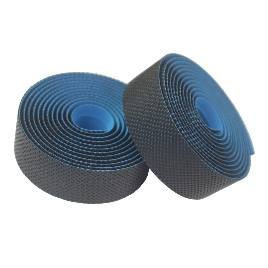 2.16M Pu Racefiets Stuurlint Lederen Anti-Slip Eva Fiets Grips Cork Stuur Plakband Bar stekkers Riem Bandjes: blue