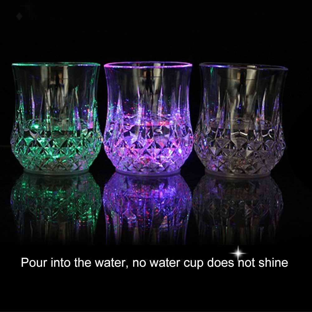 Glødende glas kop vand aktiveret lys op vand kaffe krus til bar klub julefest forsyninger  qp2