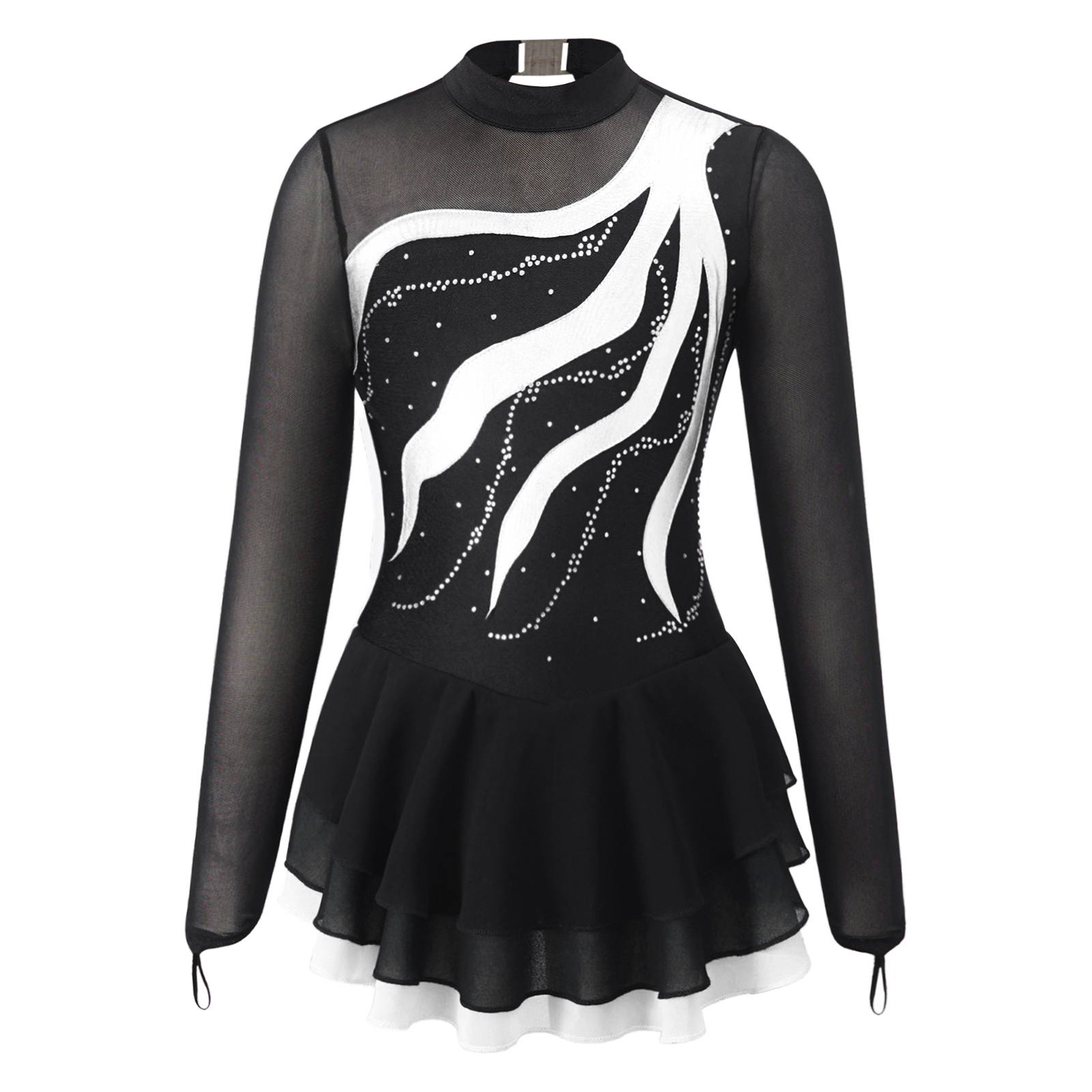Vestido de Ballet para niñas, vestidos de patinaje artístico, Traje de Ballet de manga larga, vestido de baile de bailarina, gimnasia, patinaje sobre ruedas, Ropa de baile: S / Marfíl