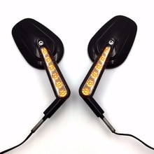 thumbnail image 2 of Limited Edition Silver Motorcycle Mirror Muscle LED Turn Signals Light Moto Rearview Side 2 of 9