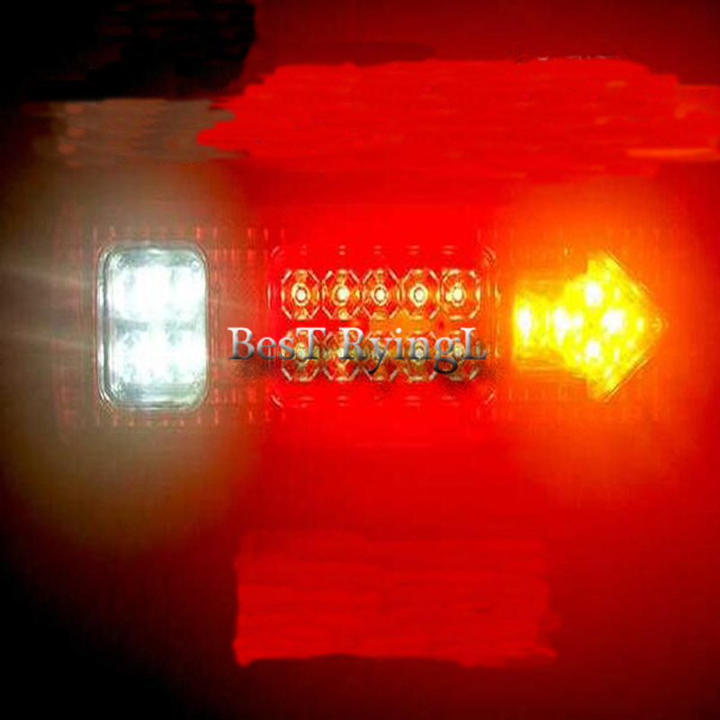 2 stk 12v led baglygter baglygte lampe 5 funktion til trailer caracan lastbil 19 led trailer lys led stoplys