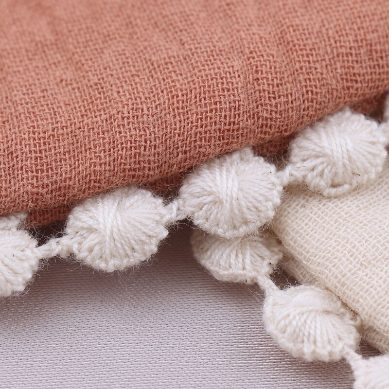 Double Side Print Bib Baby Kwastje Speeksel Handdoek Fotografie Voeden Burp Doek 87HD