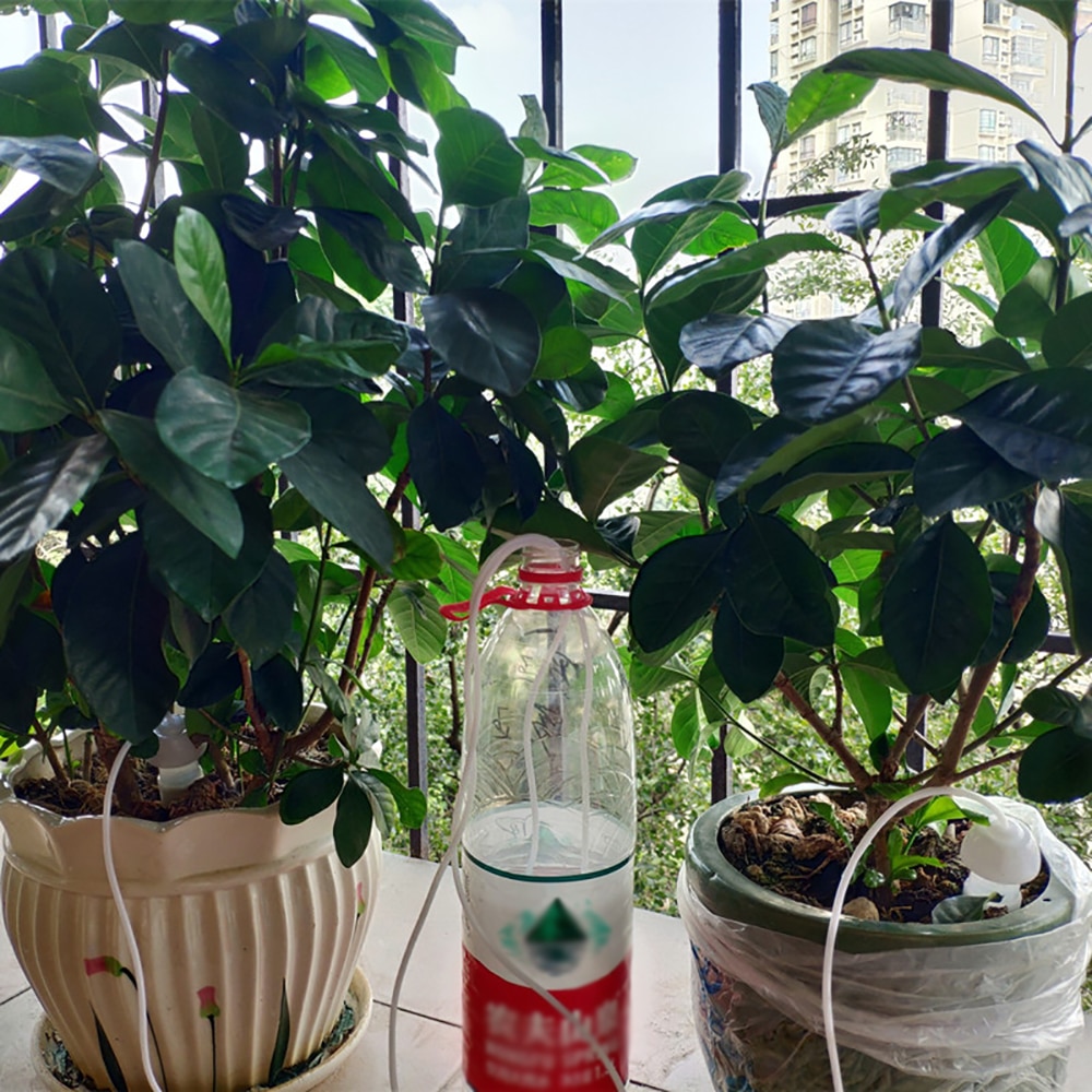 6Pcs DIY Automatic Drip Irrigation System Plants Flowers Self Watering Spiked Drip Device Water Bottle Drip Irrigation Kits