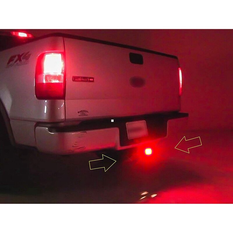 Smoked Lens 15-LED Tow Hitch Receiver with Strobe Feature Brake Tail Light for Truck SUV 2-Inch Towing Adapter Hole