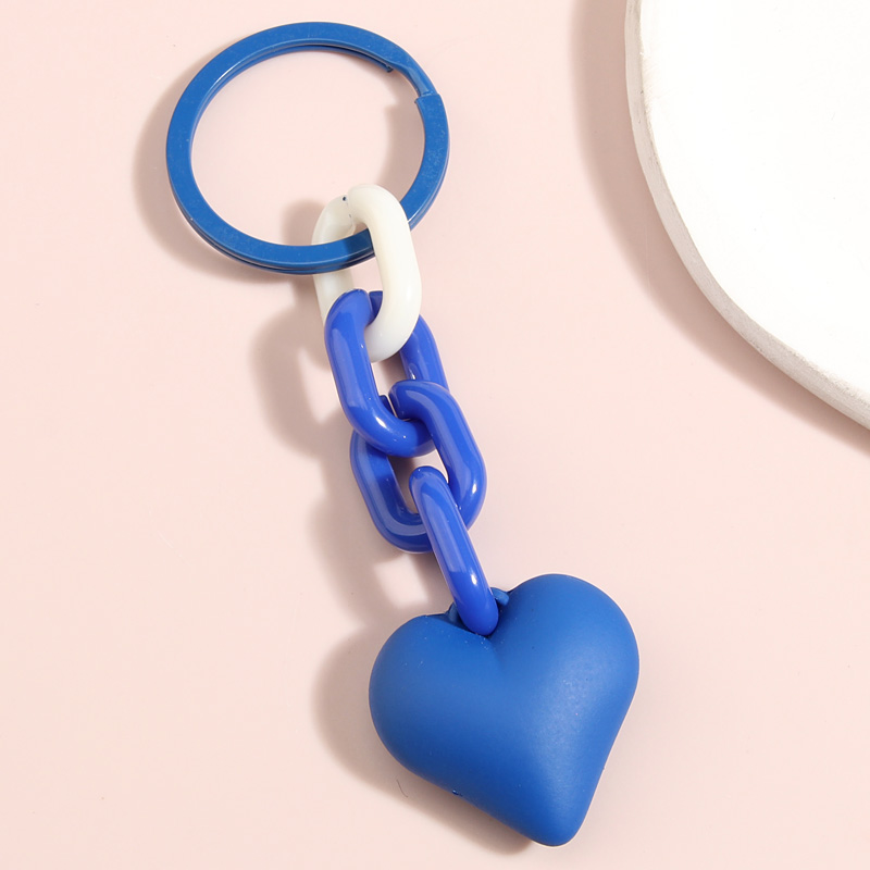 LLavero de corazón hecho a mano, llavero de cadena de eslabones de plástico acrílico para mujeres y niñas, accesorio colgante para bolso, llaves de coche, de joyería