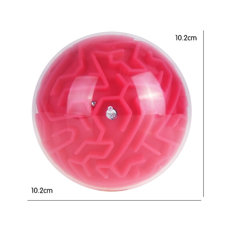 Boule labyrinthe magique sphérique 3D, 3 niveaux d&#39;intelligence, roulement, Puzzle, équilibre IQ, jouets d&#39;entraînement, pour enfant: Rouge