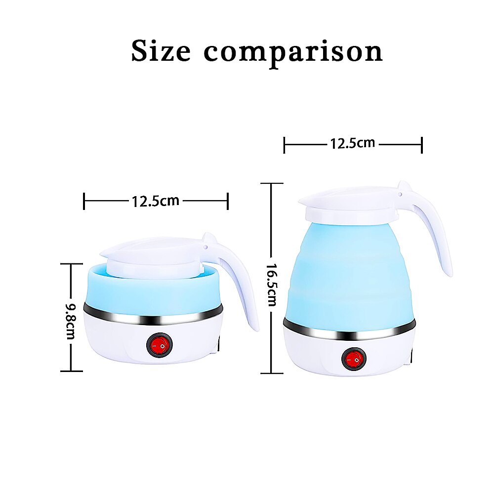 0.6 L Small Camping Kettle Foldable Electric Kettle With Stainless Steel Base Portable Kettle For Outdoor Cycling Camping Kettle