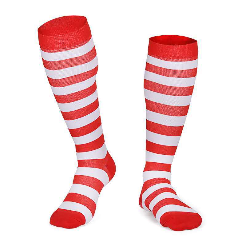 Women's Sports Compression Stockings Nurse Stockings Knee High Socks Women Socks Knee and Leg Compression Socks: Red and white stripe