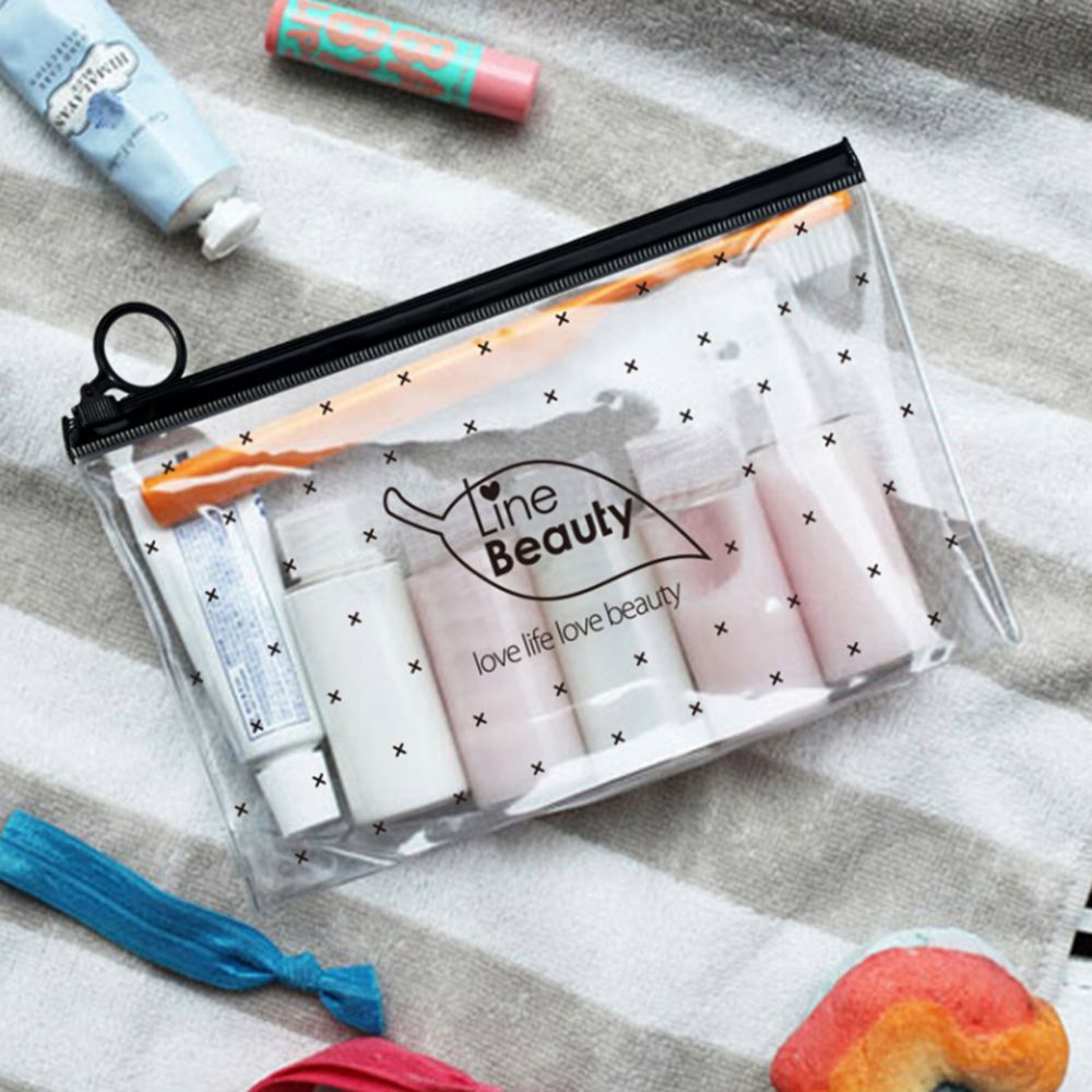 Bath PVC Travel Cosmetic Bags Waterproof Transparent Women Portable Make Up Bag Toiletry Organizer Storage Case Wash Pouch: beauty 25x17cm