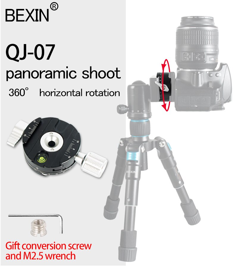 Mini camera clamp dslr quick release clamp tripod plate mount clip panoramic rotating clamp for arce adapter tripod camera