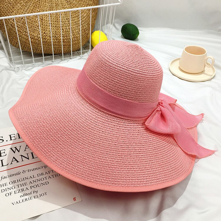 2022 new sun hat summer sun protection cappello a tesa larga pieghevole cappello da spiaggia all&#39;aperto equitazione protezione solare protezione UV cappello femminile: pink