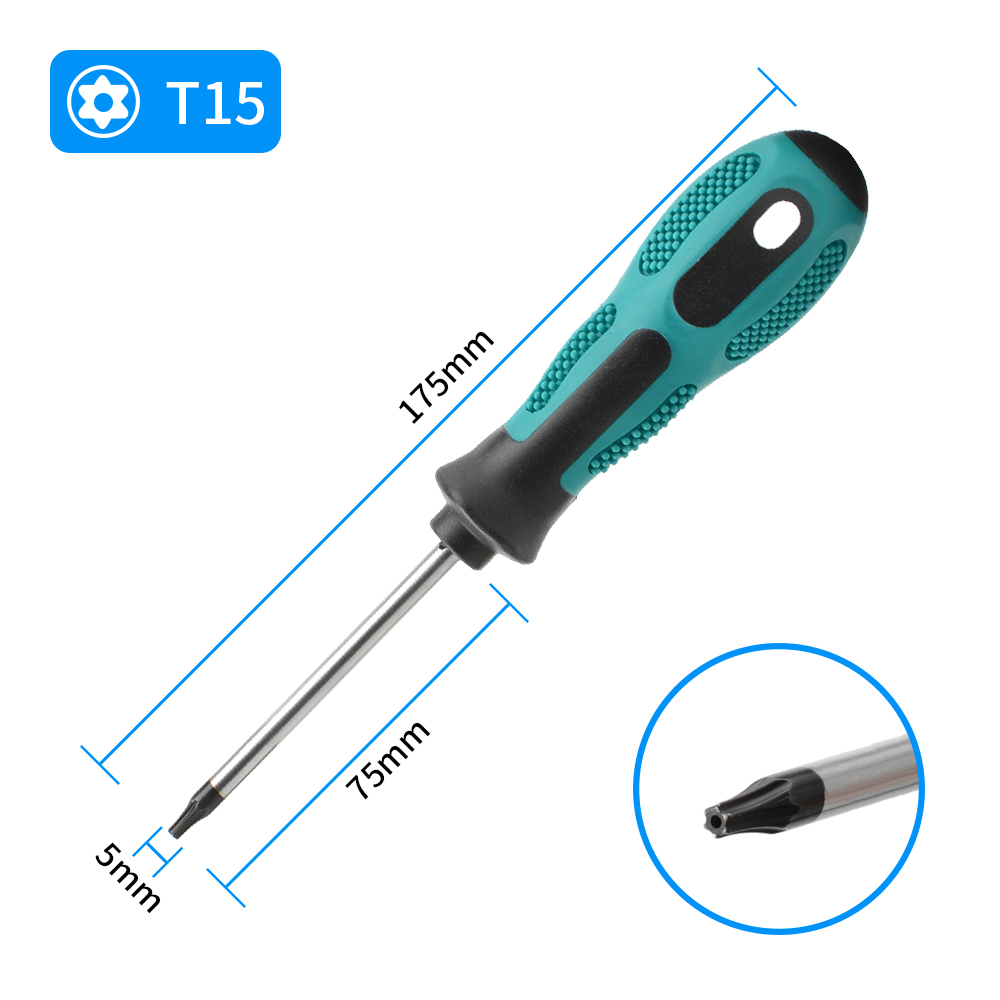 Juegos de destornilladores Torx magnéticos de precisión T5 T6 T7 T8 T9 T10 T15 T20 T25 T27 T30 Torx controlador de seguridad Kit de herramientas manuales de reparación: Morado