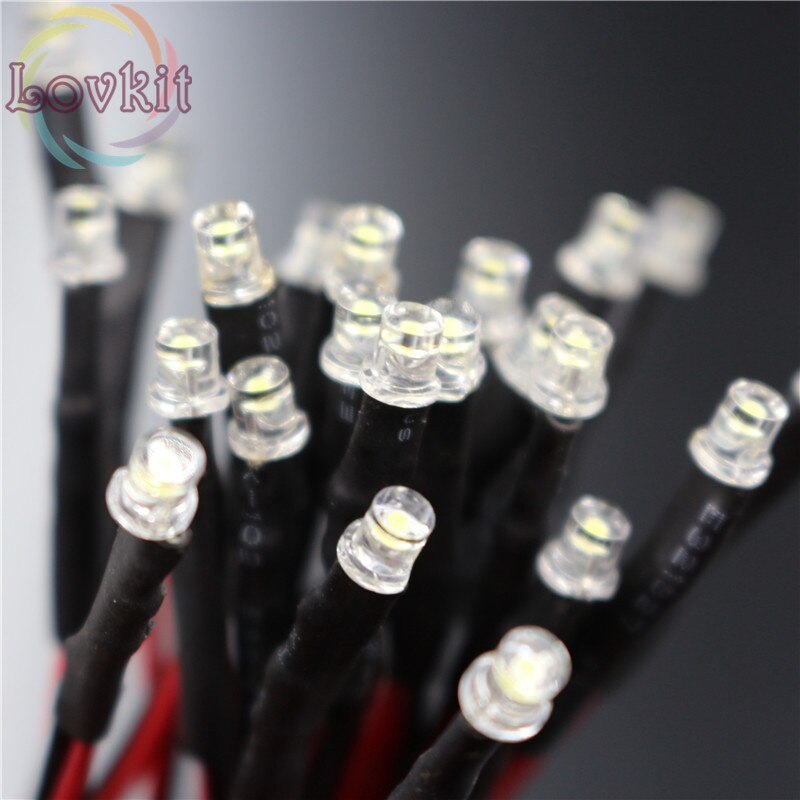 20pcs 3mm LED 12V Pre-Wired Resistor DC 20cm Flat Top Yellow Wide Angle Light Bulb lamp Emitting Diodes For Car Toy DIY Retai