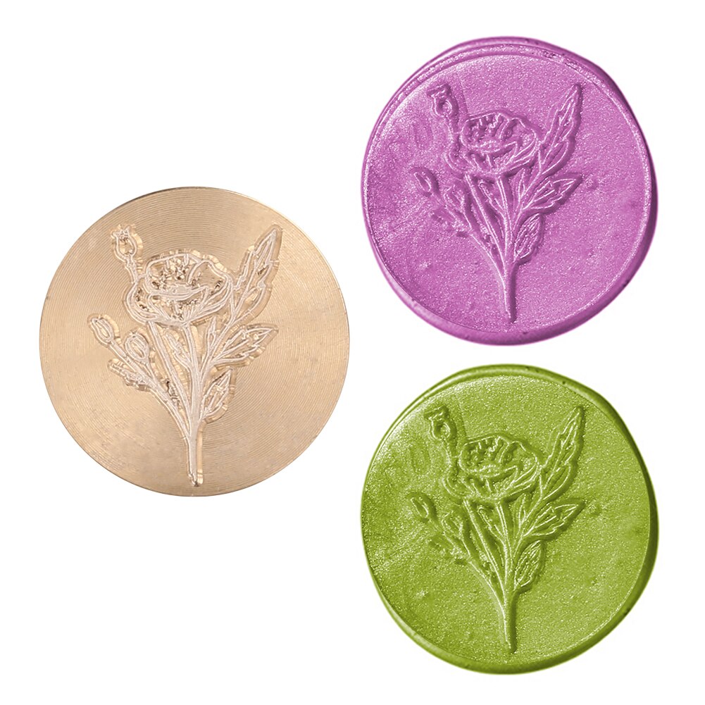 Retro Antique Plant Metal Sealing Wax Stamp Wood Handle Ancient DIY Craft Envelop Stamps Wedding Invitations Wax Seal Stamp: 05