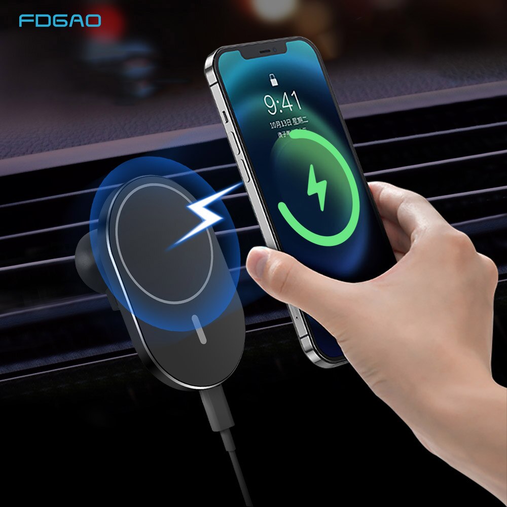 15W Magnetische Auto Draadloze Oplader Adsorptie Auto Telefoon Houder Voor Iphone 12 Pro 12 Pro Max 12 Mini Snelle draadloze Oplader Mount