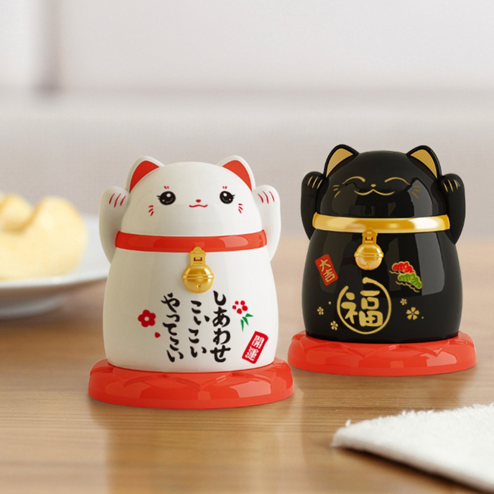 China lucky cat toothpick dispenser box holder Plastic storage boxes living room kitchen Accessories home Feng Shui decorative