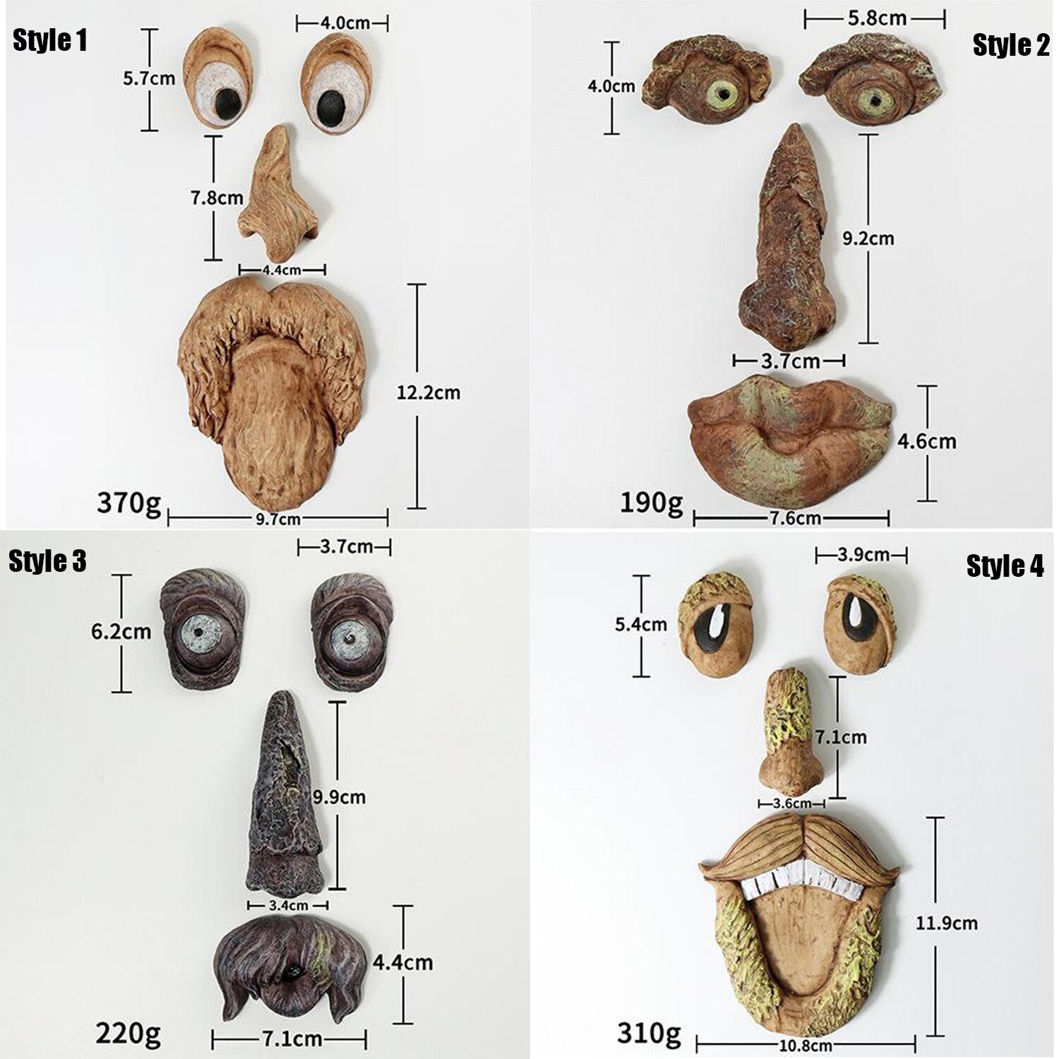 DIY Lustige Rinde Holz Ornamente Alte Männer Augen Nase Mund DIY Dekoration Auf Baum für Foto Requisiten Heimat Garten Hof liefert