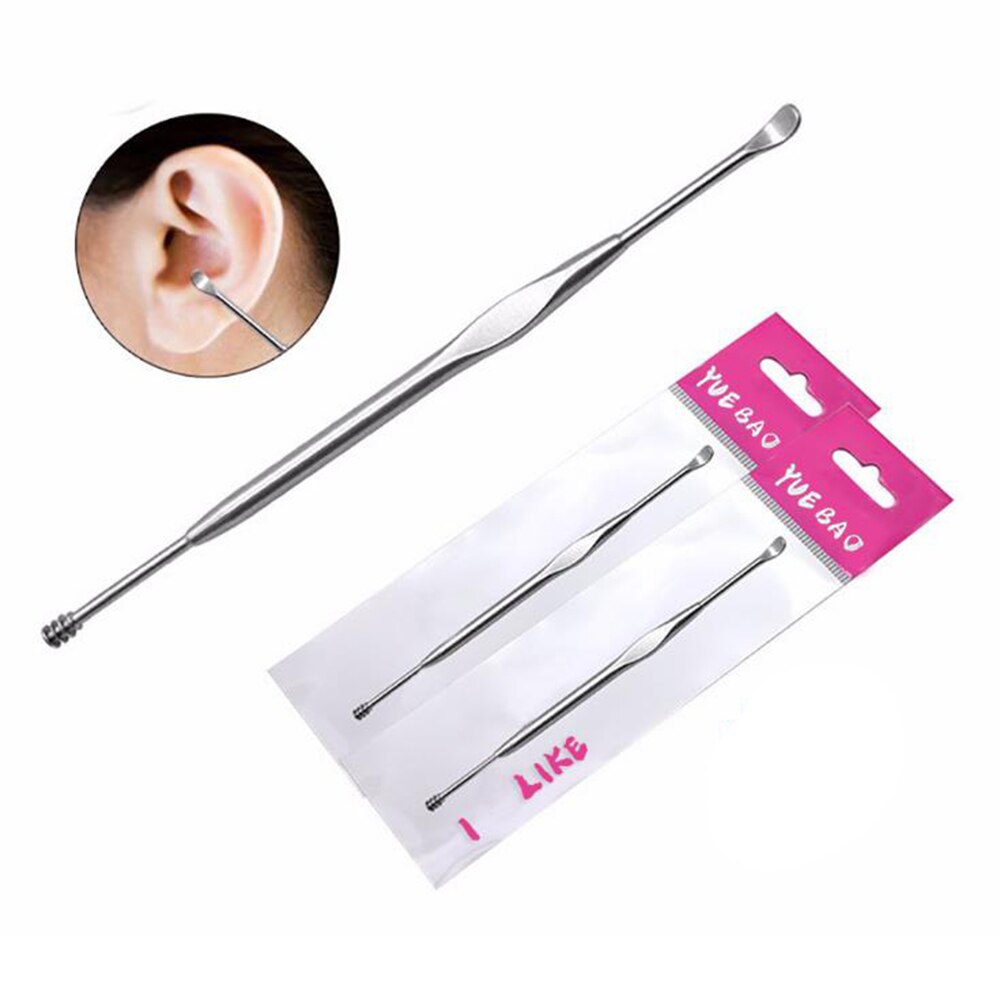1/2/3Pc Double-Ended Rvs Spiraal Oor Pick Lepel Oor Wax Verwijderen Cleaner Oor tool Multifunctionele Draagbare