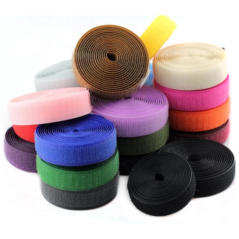 20mm 2 meter par farverige velcro-klæbende klistermærker med krog og løkke farvetape kabelbindere sytilbehør