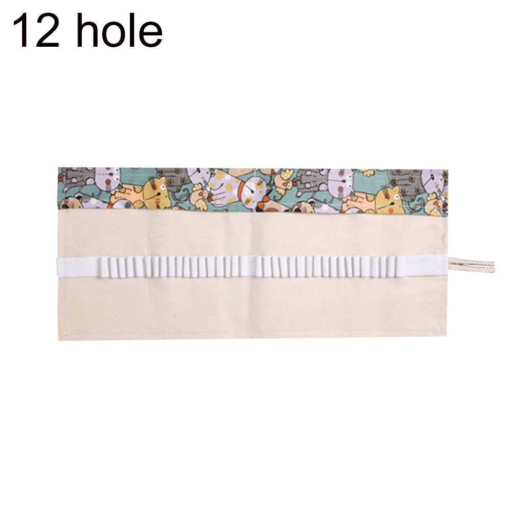 12/24/36 huller pige dreng penalhus pen taske lærred rulle stationær holder panel: Kat 12 huller