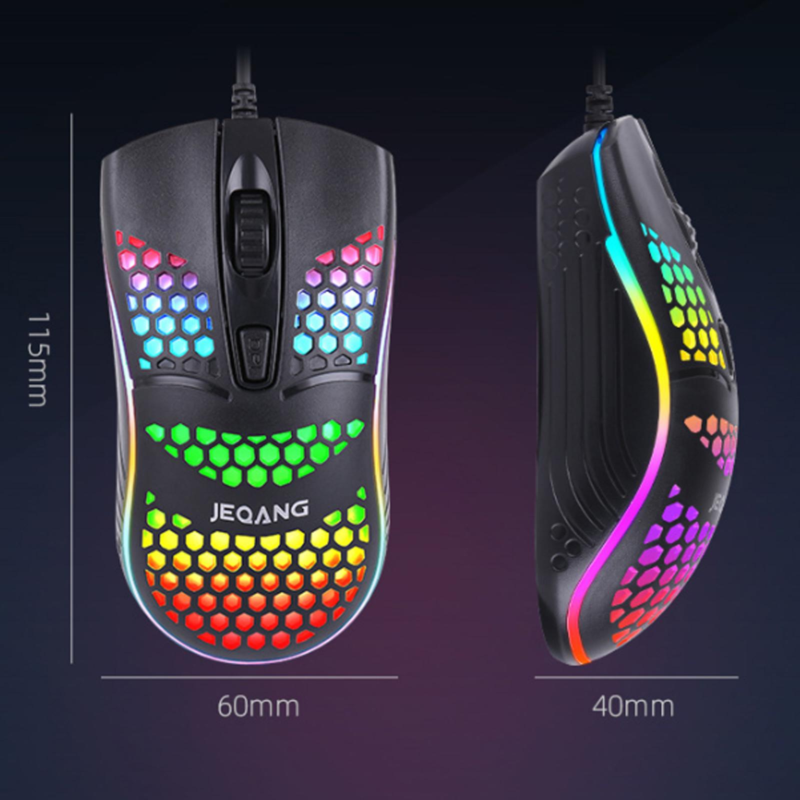 USB Wired Game Mouse Hollow Hole Honeycomb Lightweight Computer Mice Adjustable 800/1200/1600dpi