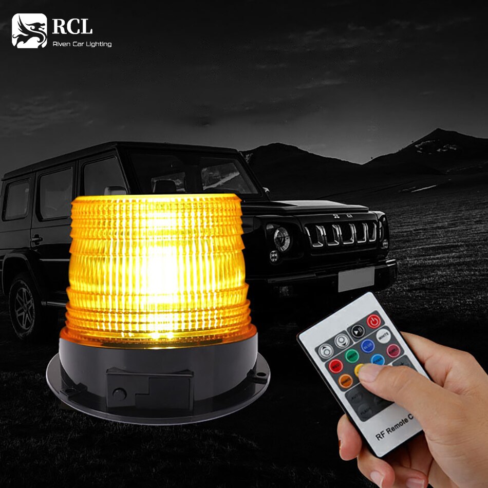 Eight Colors LEDs Rotating Beacon Strobe Light w/Magnetic Mount for Emergency Caution Vehicle, Snowplow, Patrol Cars, Truck UTV