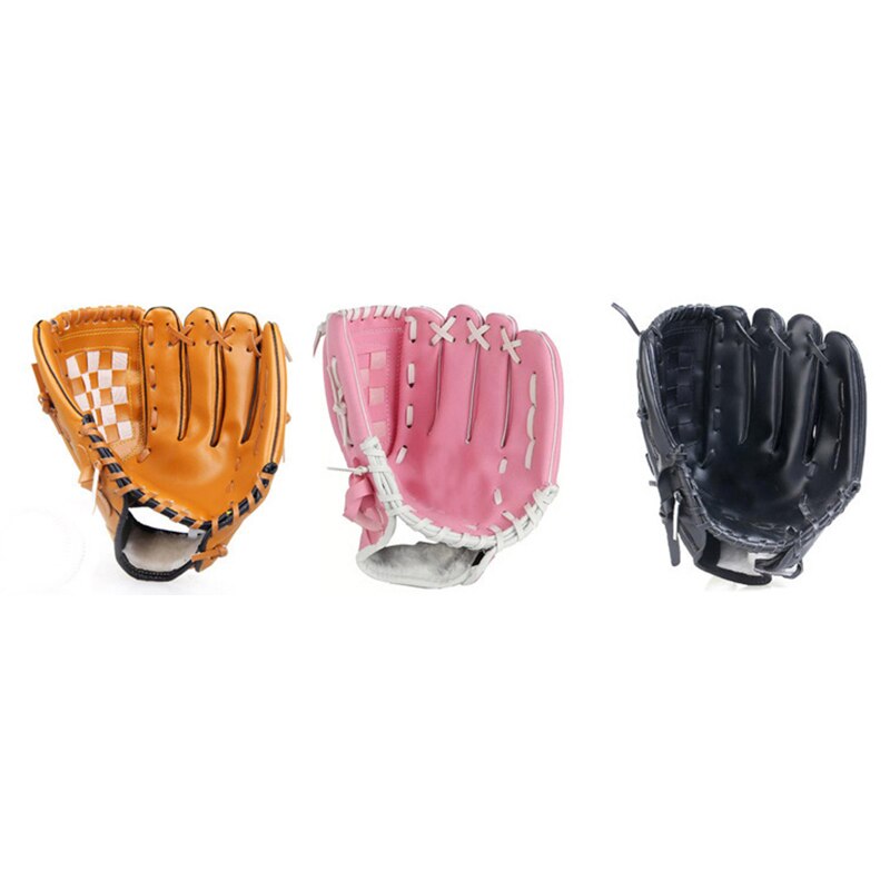 Sort lyserød brun baseball handske softball træningsudstyr størrelse 10.5/11.5/12.5 venstre hånd til børn voksen mand kvinde træning