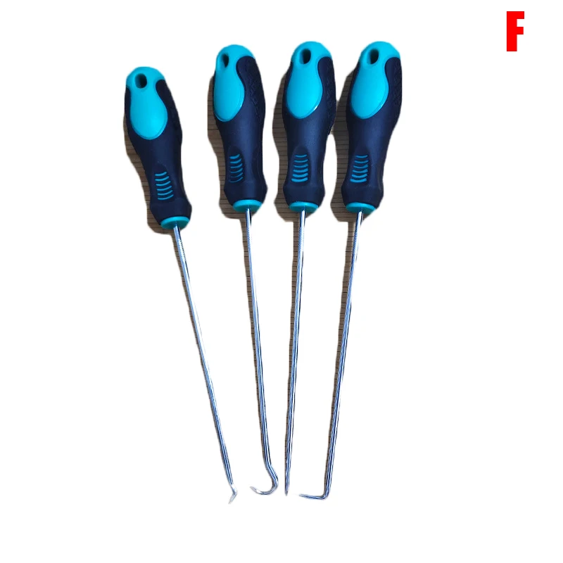 4 stks/set Auto Pick en Haak Set Automotive O Ring Oliekeerringen Pakking Puller Remover Craft Handje Lange Pick lagertrekker Tool: Black