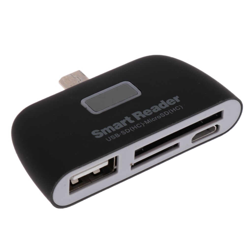 OTG Connection Kit Adapter with USB Port SD Card Reader For Phone Black