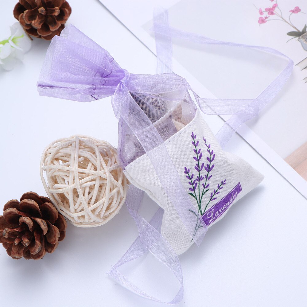 10 stuks lavendelzakjes met bloemenprint, lege geurzakjes, zakjes voor ontspannend slapen, lichtpaars