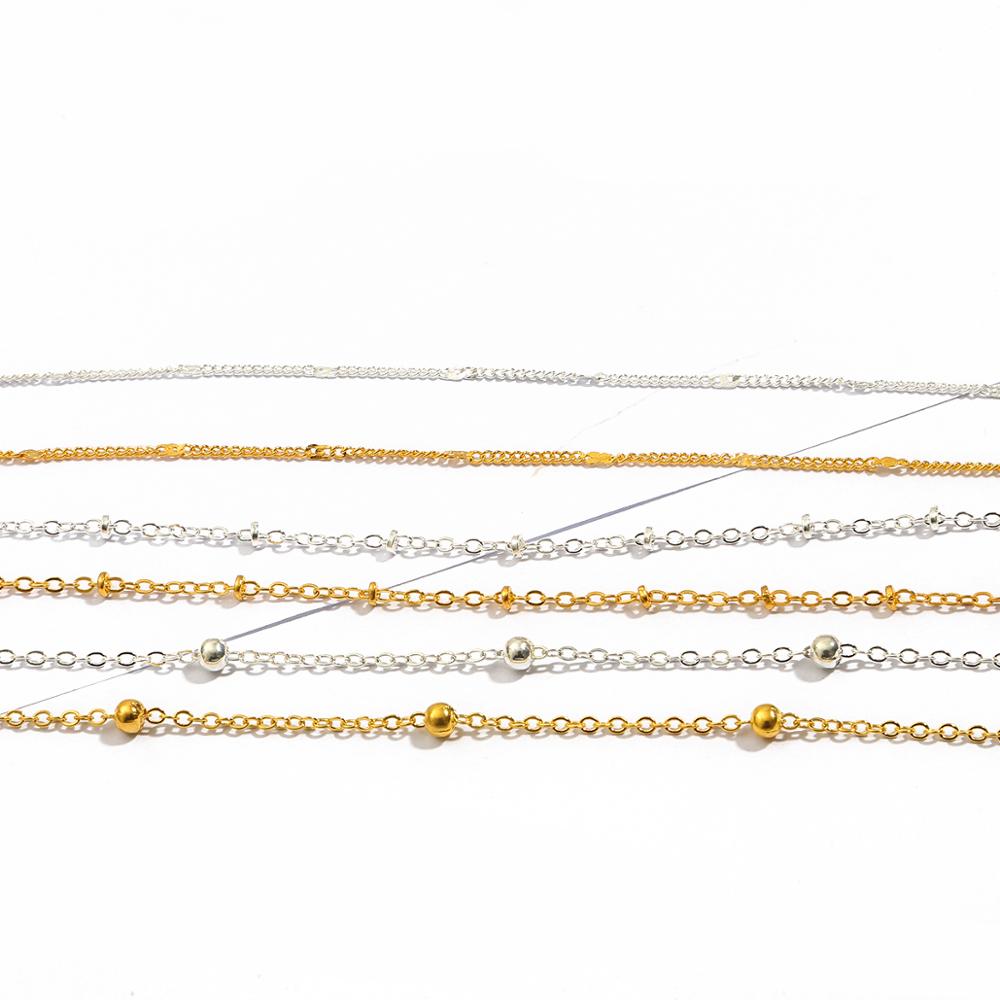 1M/5M Kralen Ketting Roestvrij Stalen Kralen Ketting Handgemaakte Sieraden Accessoires Voor Diy Ketting Armband Enkelband maken