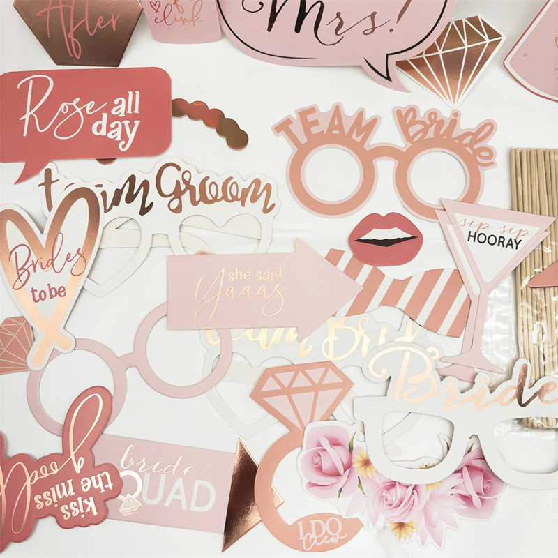 1 sac équipe mariée pour être papier Photo stand accessoires masque Photobooth Bachelorette poule fête nuptiale douche mariage décoration fournitures