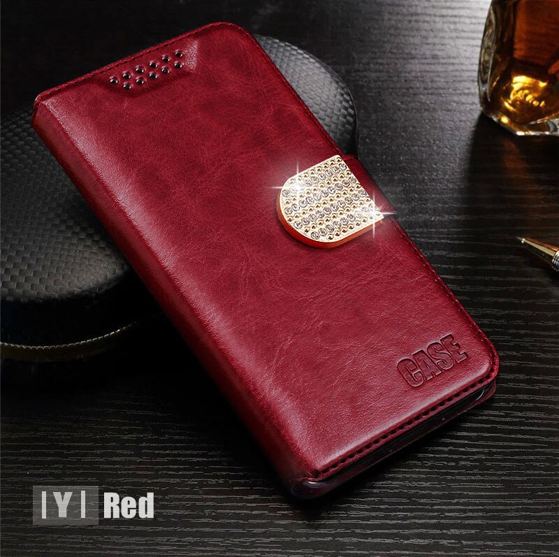 Étui souple à rabat en cuir avec porte-cartes, pour Huawei Honor 9 S 9 S: Red  IYI