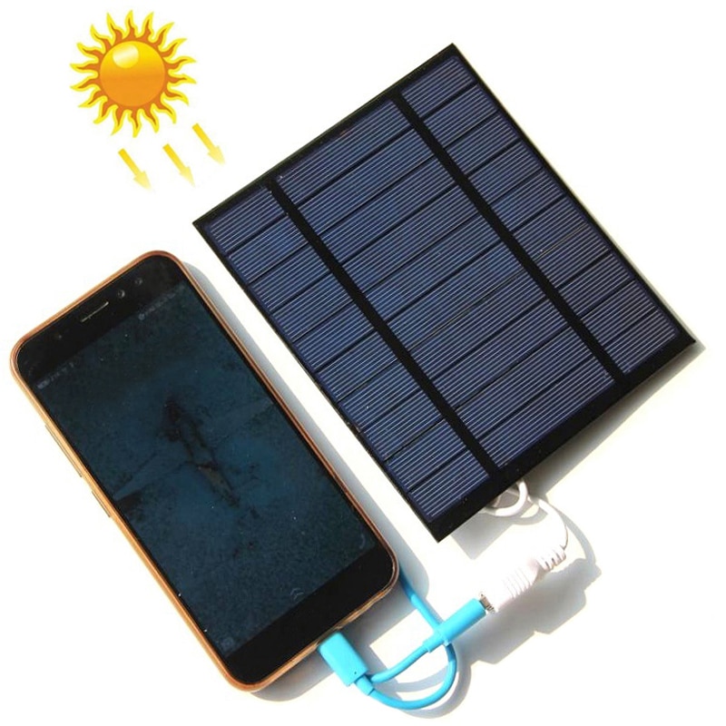 5V 2.5W Usb Zonnepaneel Draagbare Outdoor Solar Charger Panel Voor Mobiele Telefoon Usb Power Bank Elektronica Opladen