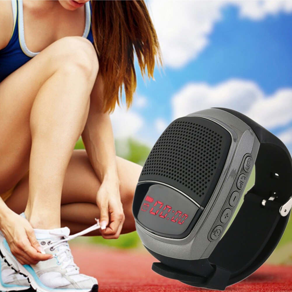 Bluetooth Speaker Sport Smart Horloge B90 Handsfree Call Tf Kaart Spelen Fm Radio Zelfontspanner Draadloze Tijd display