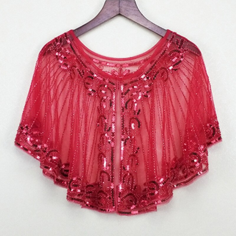 Capa Mariage de lentejuelas para mujer, chal de encaje nupcial, apliques de malla, Bolero para chaqueta de boda, accesorios de boda, Tippet
