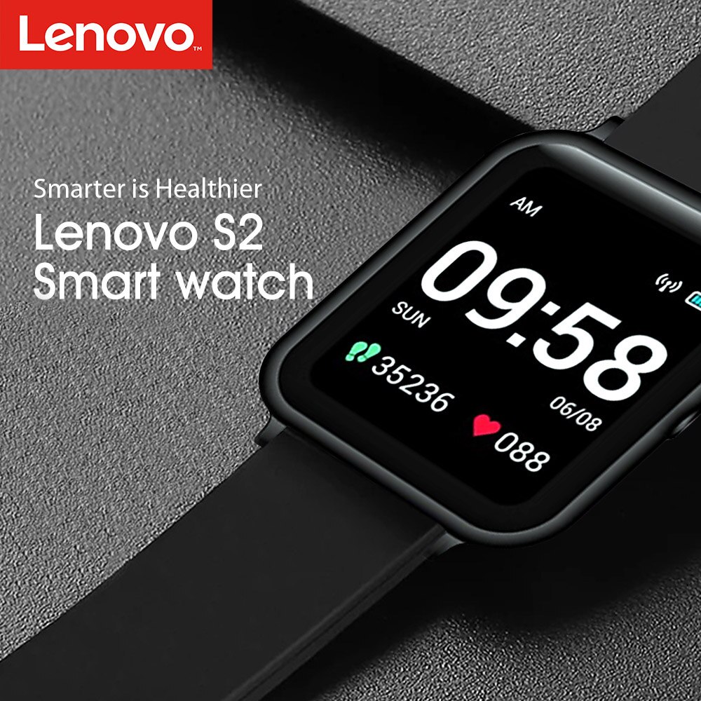 Lenovo S2 Smart Watch 1.4" 240x240 Fitness Tracker Calorie Pedometer Sleep Heart Rate Monitor Smartwatch Men Women Band