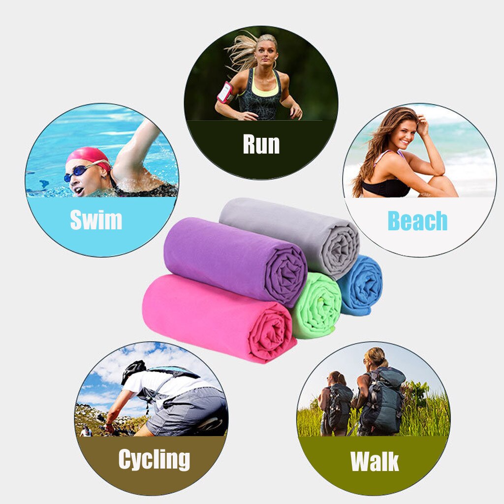 Handdoek Sport Sneldrogende Handdoek Absorberende Dubbelzijdig Fleece Sport Fitness Handdoek Draagbare Zwemmen Badhanddoek # YL5