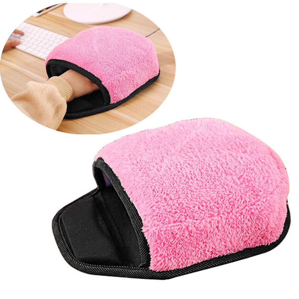 Essential Supplies For Winter Office Usb Heated Mouse Pad Mouse Hand Warmer With Wristguard Warm Winter Pink#g30