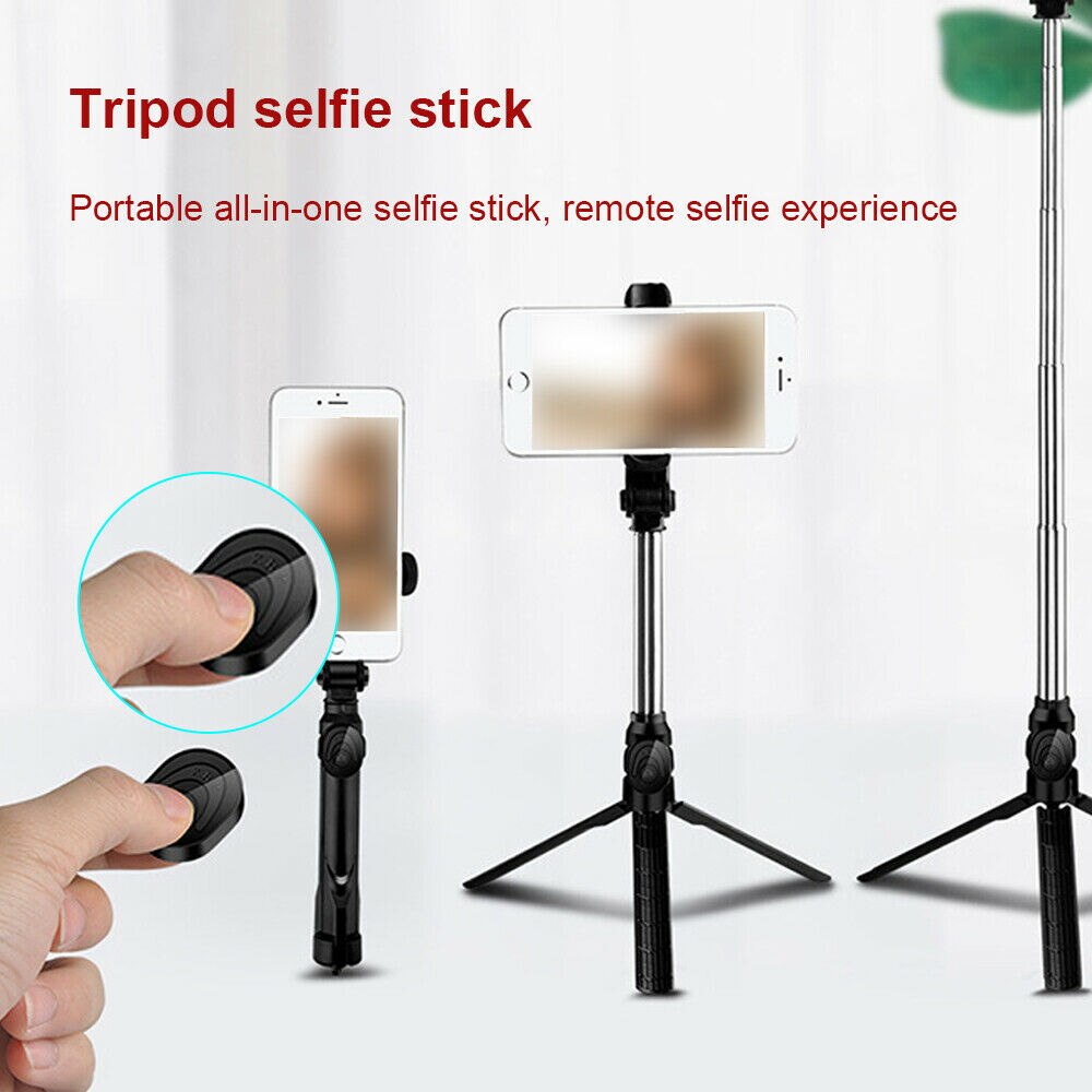 samtian wireless bluetooth selfie stick foldable mini tripod handheld monopod Extendable stand with Remote Control for all phneo