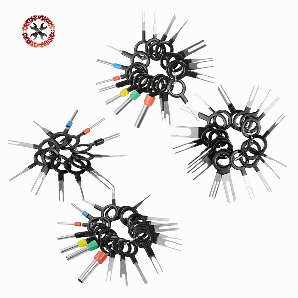 Volledige Set Automotive Plug Terminal Verwijder Tool Set Key Pin Auto Elektrische Draad Crimp Connector Extractor Kit Accessoires