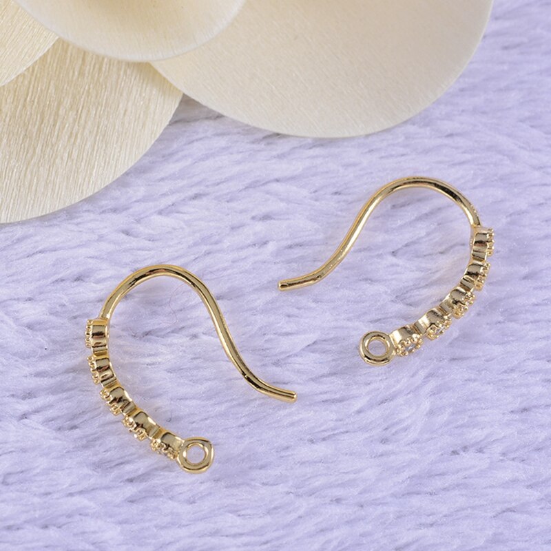 Kleurbehoud 18K Waar Goud Gevulde Ronde Zirkoon Met Ring Earring Sluitingen Diy Sieraden Maken Accessoires