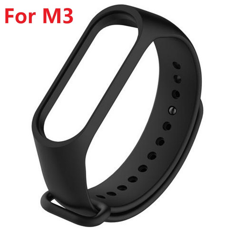 Correa de reloj para Xiaomi Mi Band 3, correa de reloj inteligente resistente al agua, correa de muñeca para Fitness, correa de muñeca de silicona de repuesto: black