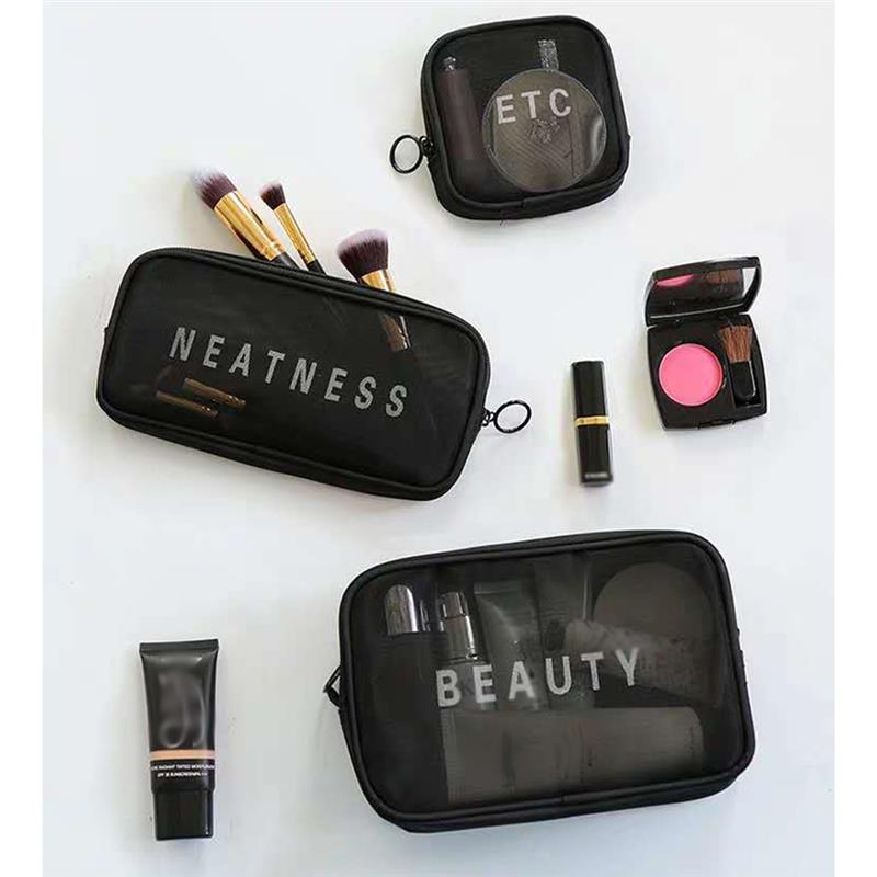 Bolsa con malla para cosméticos de maquillaje bolsa Portátil Bolsa de aseo de viaje organizador de almacenamiento de la bolsa, neceser, limpieza y belleza bolsa