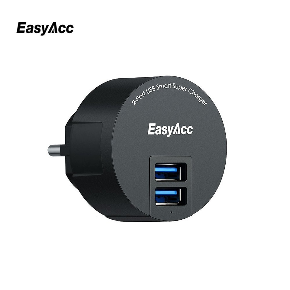 EasyAcc 3.4 A USB charger 2 Port Portable Dual USB power adapter for iPhone SE 6s, 6 Plus, iPad Pro / Air / Mini EU Plug