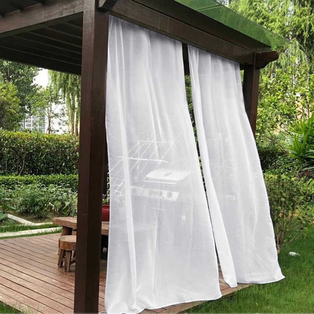 Single Panel Waterproof Garden Decoration Outdoor Sheer Curtains for Porch Exterior Voile 150 x 180cm protect privacy
